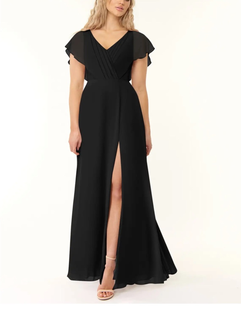 Azazie Rylee Black Chiffon Bridesmaid Dress